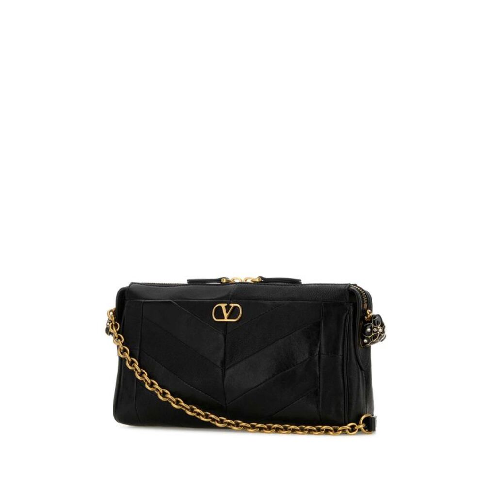 Valentino Garavani Women Black Nappa Leather Panthea Crossbody Bag - Picture 2 of 2